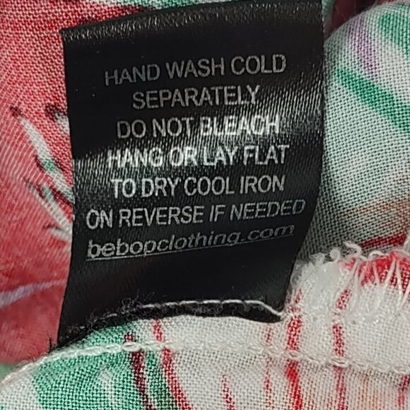 BeBop Red Green Floral Sleeveless Fit Flare Zip Back Knit Midi Dress Size XL - Picture 12 of 12